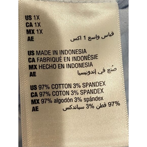 On 34th Light Blue Womens Elastic Waist Pants With Pockets Size 1X Cotton - Picture 9 of 15